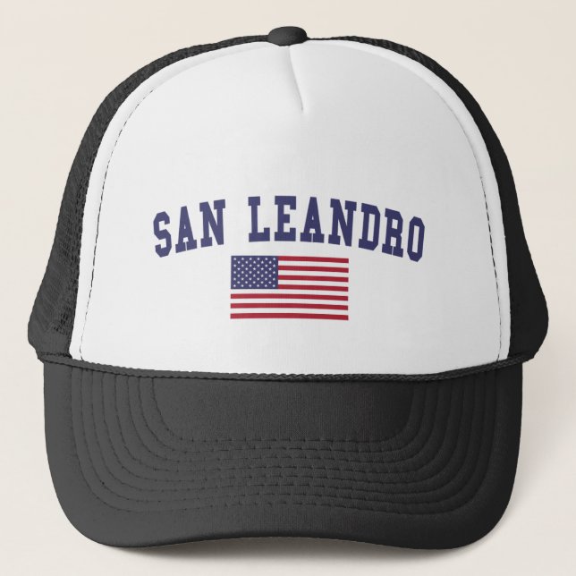 US-Flagge San Leandro Truckerkappe (Vorderseite)