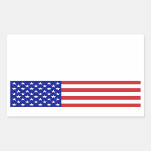 US-Flagge - Schreiben Sie Ihren eigenen Text Rechteckiger Aufkleber