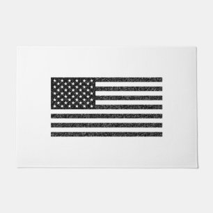 US-Flagge Schwarz-Weiß-Vintag-Retro Fußmatte