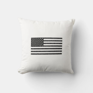 US-Flagge Schwarz-Weiß-Vintag-Retro Kissen