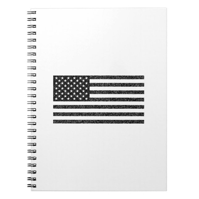 US-Flagge Schwarz-Weiß-Vintag-Retro Notizblock (Vorderseite)
