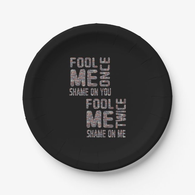 US-Flagge Schwarz-Weiß-Vintag-Retro Pappteller (Vorderseite)