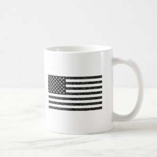 US-Flagge Schwarz-Weiß Vintage Retro Kaffeetasse