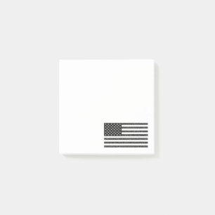 US-Flagge Schwarz-Weiß Vintage Retro Post-it Klebezettel