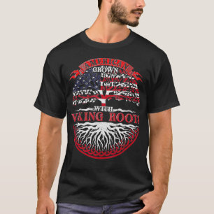 US-Flagge Skandinavisch Amerikanisch Mit Wikinger T-Shirt