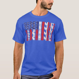 US-Flagge Skifahren Word Art America Schnee Skigeb T-Shirt