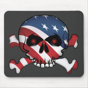 US Flagge Skull Mousepad