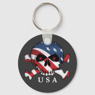 US Flagge Skull Schlüsselanhänger