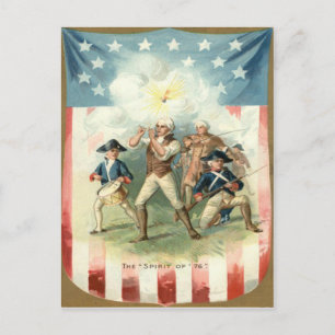 US-Flagge Spirit of 76 Soldat Trommlerjunge Postkarte
