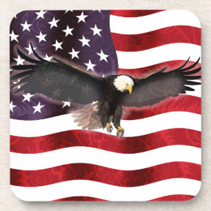 US-Flagge Stolz Adler Klemmbrett Mauspad Getränkeuntersetzer