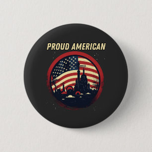 US-Flagge, stolz Button
