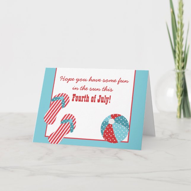 US Flagge-Strand-Party-am 4. Juli Karte (Vorderseite)