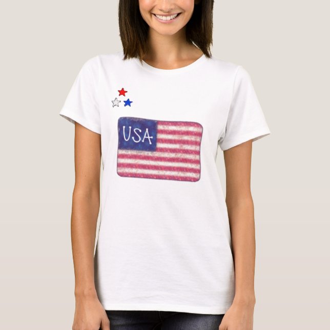 US FLAGGE-T-SHIRT T-Shirt (Vorderseite)