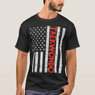 US-Flagge Taekwondo Vintage Patriotische Kampfkuns T-Shirt