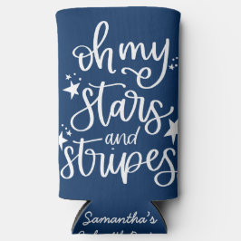 US Flagge Textentwurf 4. Juli Party Selters Dosenkühler