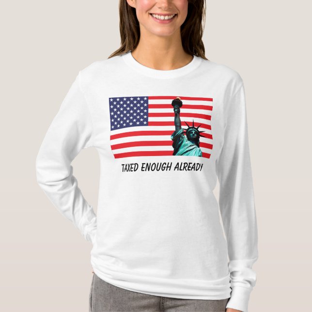 US-Flagge u. Freiheitsstatue T - Shirts (Vorderseite)