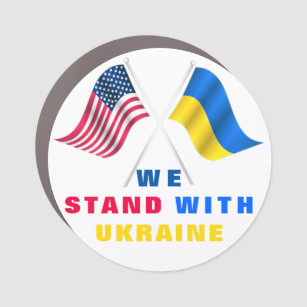 US-Flagge - ukrainische Flagge - Wir stehen mit de Auto Magnet