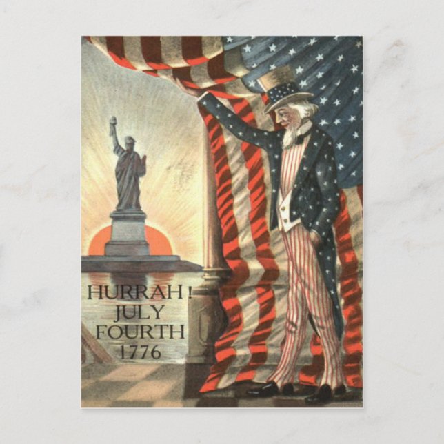 US-Flagge Uncle Sam Statue of Liberty Postkarte (Vorderseite)