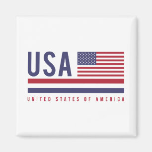 US-Flagge und ISO-Code Alpha-3-Design Magnet