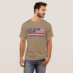 US-Flagge und ISO-Code Alpha-3-Design-T - Shirt