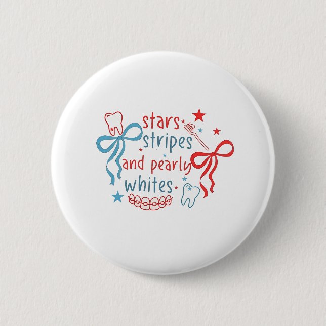 US Flagge und Perlweiße am 4. Juli Button (Vorderseite)