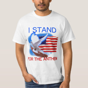 US-Flagge und Taube Ich stehe für die Hymne T-Shirt