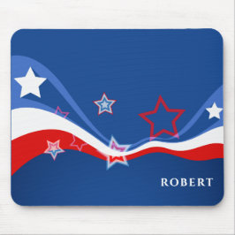 US Flagge unter abstrakter amerikanischer Flagge Mousepad
