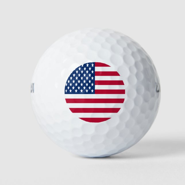 US Flagge unter amerikanischer Flagge Golfball (Vorderseite)