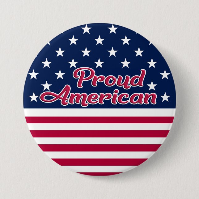 US Flagge unter der Flagge der USA Button (Vorderseite)