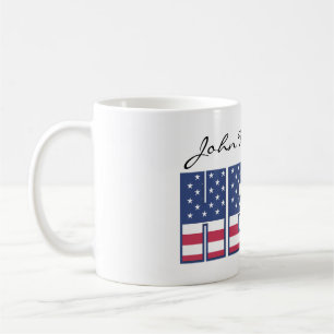 US Flagge US-amerikanischer Herodatenname Kaffeetasse