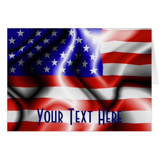 US Flagge USA Flag Card (Vorderseite (Horizontal))