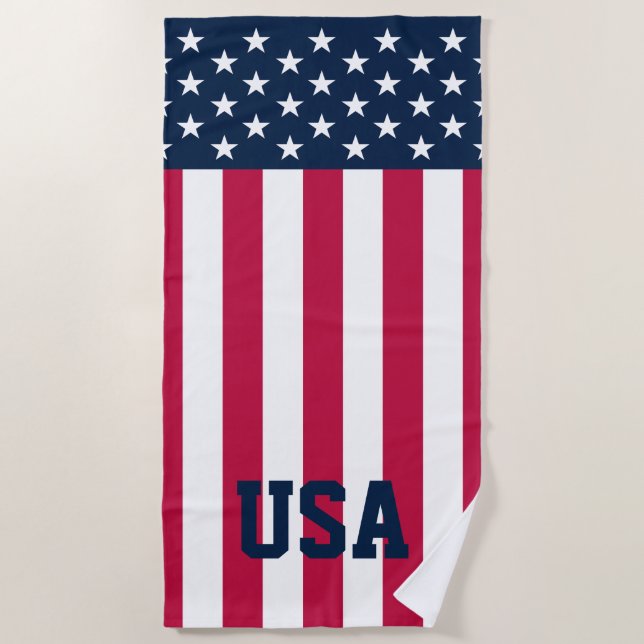 US Flagge USA Flag Strandtuch (Vorderseite)