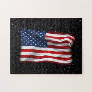 US Flagge USA Patriotische amerikanische Flagge Puzzle