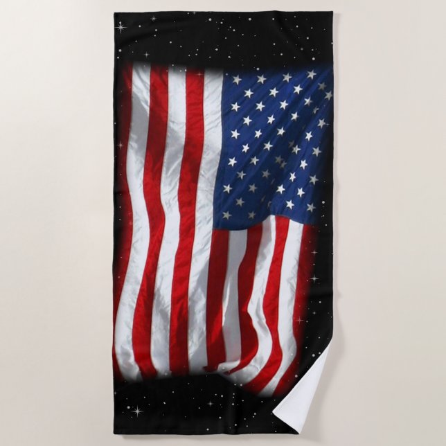 US Flagge USA Patriotische amerikanische Flagge Strandtuch (Vorderseite)