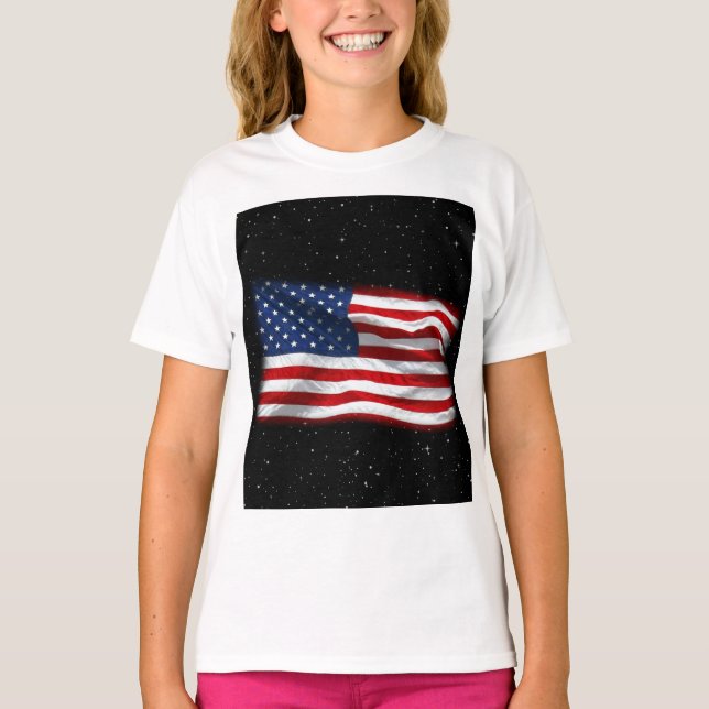 US Flagge USA Patriotische amerikanische Flagge T-Shirt (Vorderseite)