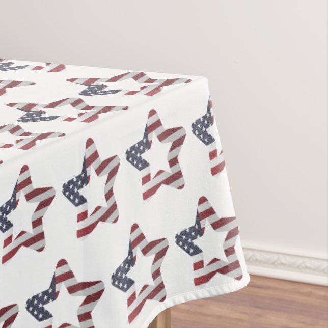 US Flagge USA Star Pattern Patriotic White Tischdecke (Beispiel)