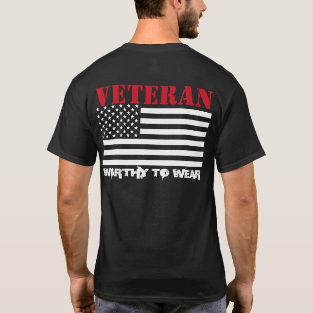 US-Flagge - Veteran USMC RED - es lohnt sich zu tr T-Shirt (Rückseite)