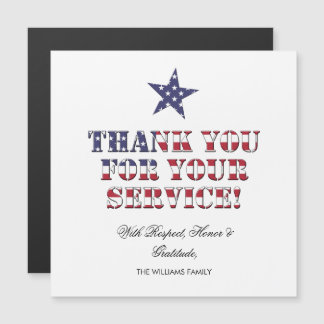 US Flagge Vielen Dank für Ihren Service Magnetkarte