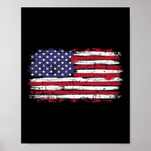 Us-Flagge Vintage für den amerikanischen Unabhängi Poster