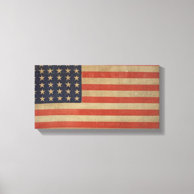 US Flagge Vintage Patriotische Amerikanische Flagg Leinwanddruck (Vorderseite)