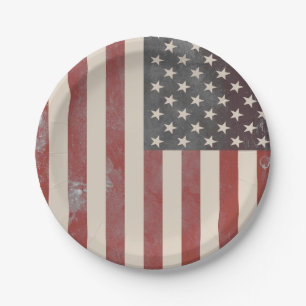 US Flagge-Vintager AmericanapapierTeller Pappteller