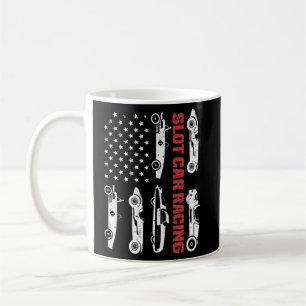 US-Flagge Vintager Gleitwagenrennen Kaffeetasse