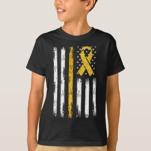 US-Flagge Vintages Kinderkrebsbewusstsein Monat T-Shirt