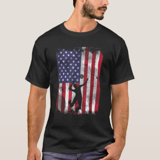 US-Flagge Volleyball Spiker Vintag Patriotische Mä T-Shirt