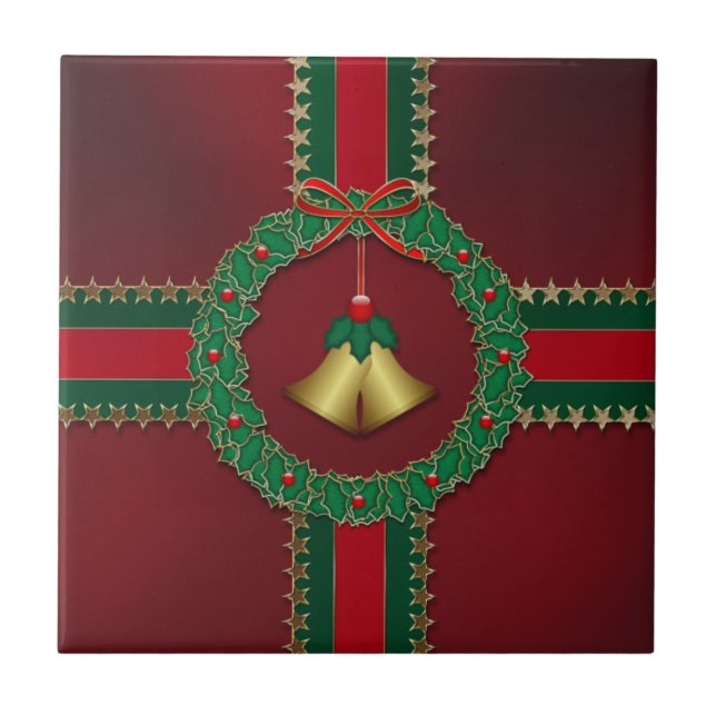 US Flagge-Weihnachten Trivet Fliese (Vorderseite)