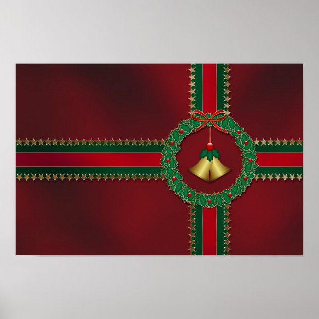 US Flagge Weihnachtsdrucke Poster (Vorne)