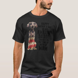 US-Flagge Weimaraner Vater Glücklicher Tag der Vät T-Shirt