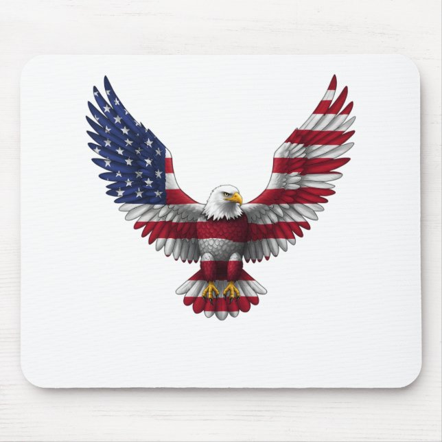 US-Flagge Weißkopfseeadler 4. Juli Mousepad (Vorne)