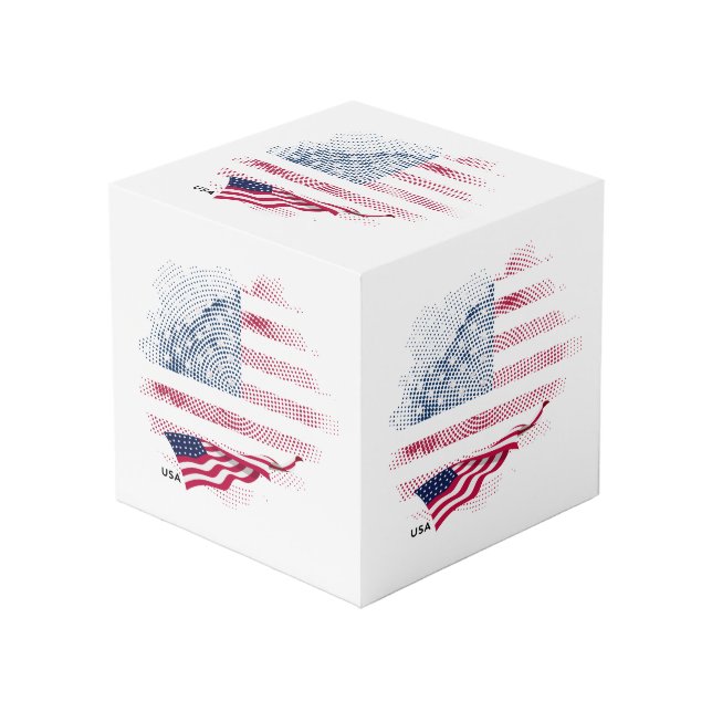 US-Flagge Würfel (Vorderseite Schrägansicht)