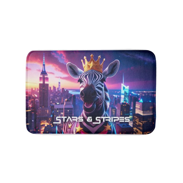 US Flagge Zebra Zanzibar Badematte (Vorderseite)
